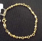 Pulseira mini bolinhas c/ banho de ouro