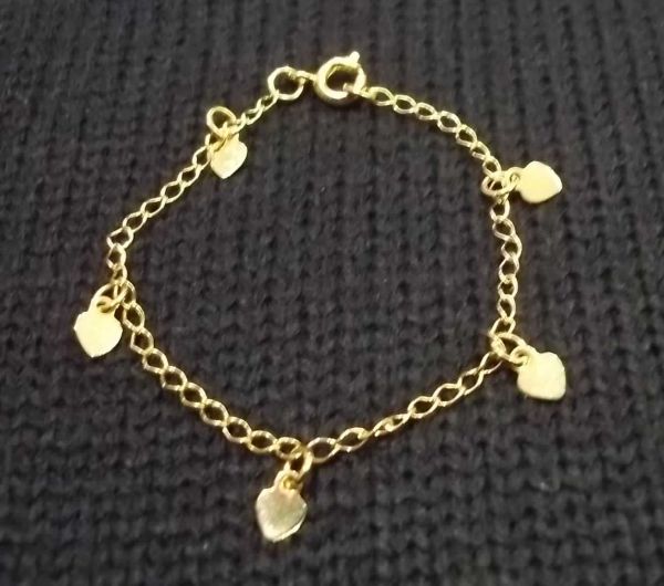 Pulseira infantil c/ banho de ouro